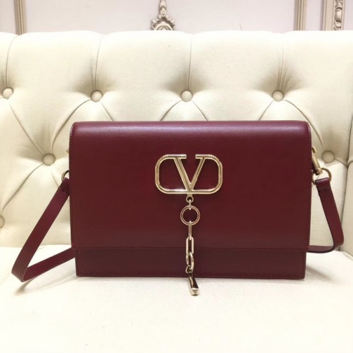 VALENTINO VLOCK Originele leren schoudertas 0909 Burgundy