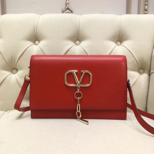 VALENTINO VLOCK Originele leren schoudertas 0909 rood