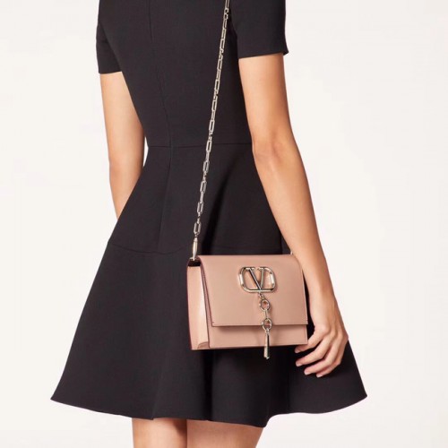VALENTINO VLOCK Originele leren schoudertas 0910 lichtroze