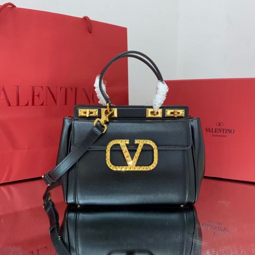 VALENTINO kalfsleren handtas V0754 ZWART