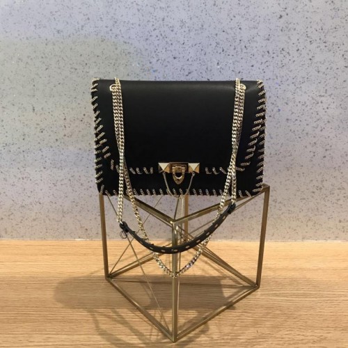 VALENTINO Leren Tas Zwarte 2046 Gouden Ketting