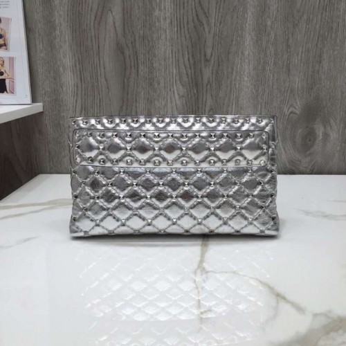 VALENTINO lederen clutch 0125 zilver