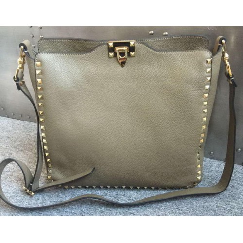 Valentino Garavani Rockstud hobo tas VO84499 grijs
