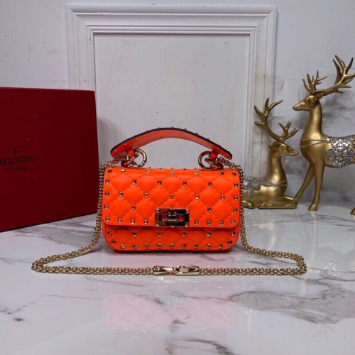 Valentino Garavani Rockstud Spike Original Leren Tas V0124 Oranje