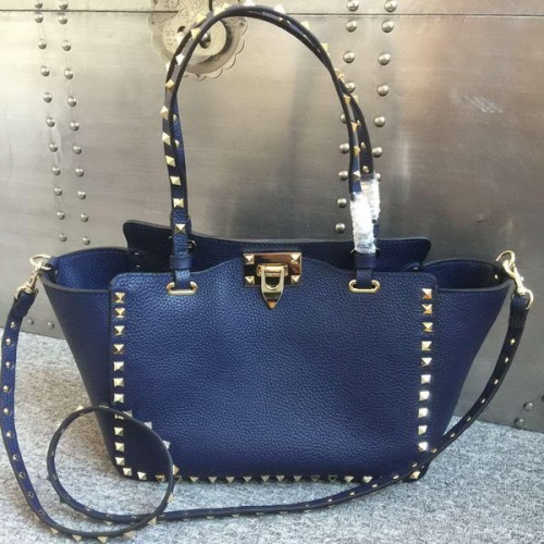 Valentino Garavani Rockstud Tote Bag Origineel Leer 1917B Blauw