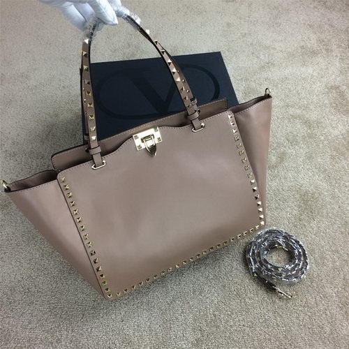 Valentino Garavani Rockstud Tote Bag Origineel Leer VG1917 Beige