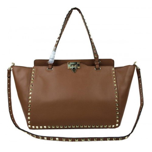 Valentino Garavani Rockstud Tote Bag Origineel Leer VG1917 Tarwe