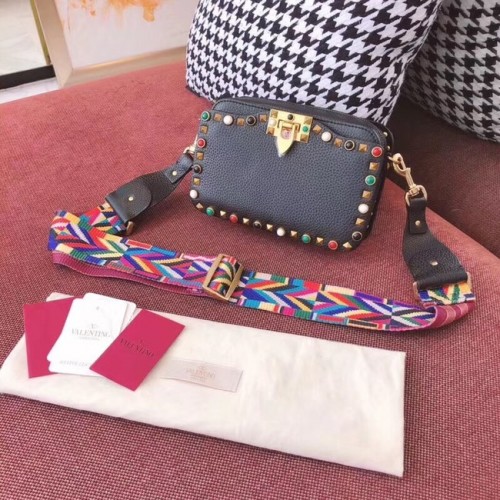 Valentino Garavani Rockstud leren schoudertas 7279 zwart