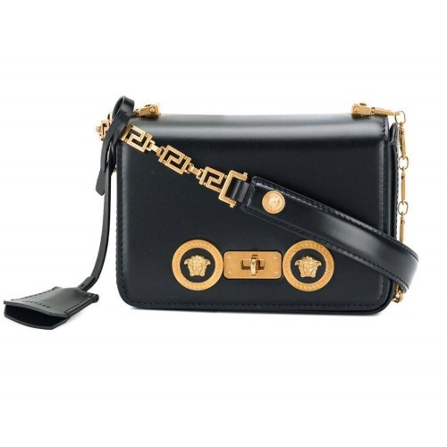 Versace Kalfsleren Schoudertas VS199 Zwart