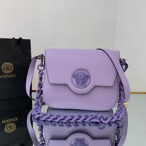 Versace Original middelgrote kalfsleren tas FS1067 lavendel