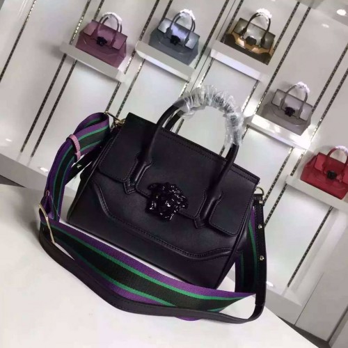 Versace Palazzo Empire Originele Leren Schoudertas V1911 Zwart