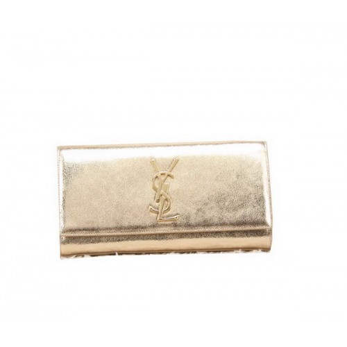 YSL Classic Monogramme Clutch Glad Leer Y8909 Goud
