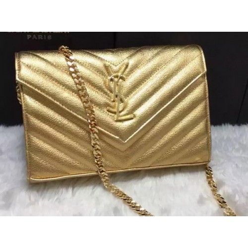 YSL Classic Monogramme Clutch Cannage Patroon YSL0223 Goud