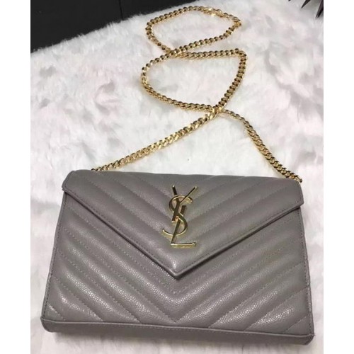 YSL Classic Monogramme Clutch Cannage Patroon YSL0223 Grijs