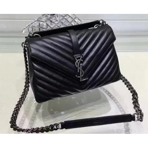 YSL Classic Monogram Flap Bag Kalfsleer Y22369 Zwart
