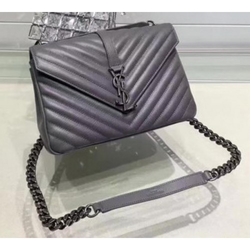 YSL Classic Monogram Flap Bag Kalfsleer Y22369 Grijs
