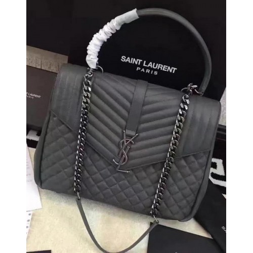 YSL Classic Monogram Flap Bag kalfsleer leer Y26802 grijs