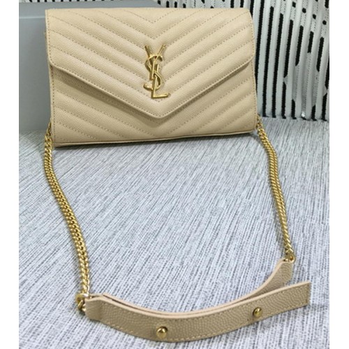 YSL Classic Monogram Flap Bag Cannage-patroon Y377828L Abrikoos