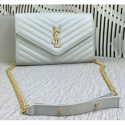 YSL Classic Monogram Flap Bag Cannage-patroon Y377828L Gebroken wit