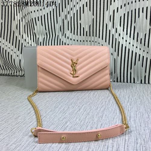 YSL Classic Monogram Flap Bag Cannage Patroon Y377828L Roze