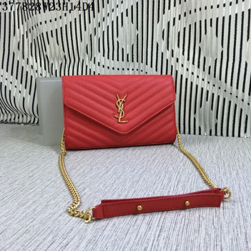 YSL Classic Monogram Flap Bag Cannage Patroon Y377828L Rood