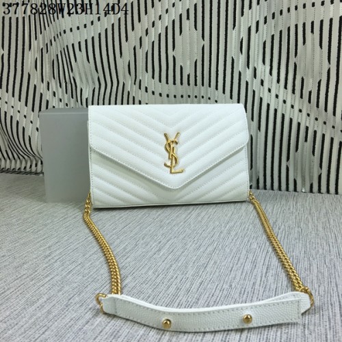 YSL Classic Monogram Flap Bag Cannage Patroon Y377828L Wit