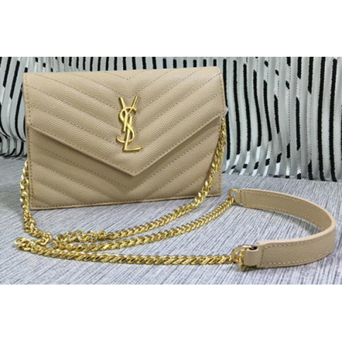 YSL Classic Monogram Flap Bag Cannage-patroon Y377828S Abrikoos