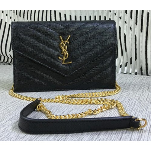 YSL Classic Monogram Flap Bag Cannage Patroon Y377828S Zwart