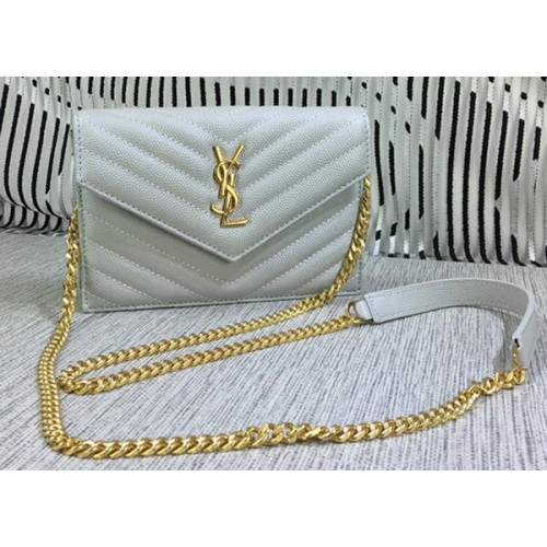 YSL Classic Monogram Flap Bag Cannage-patroon Y377828S Gebroken wit