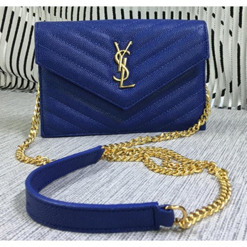 YSL Classic Monogram Flap Bag Cannage Patroon Y377828S Royal