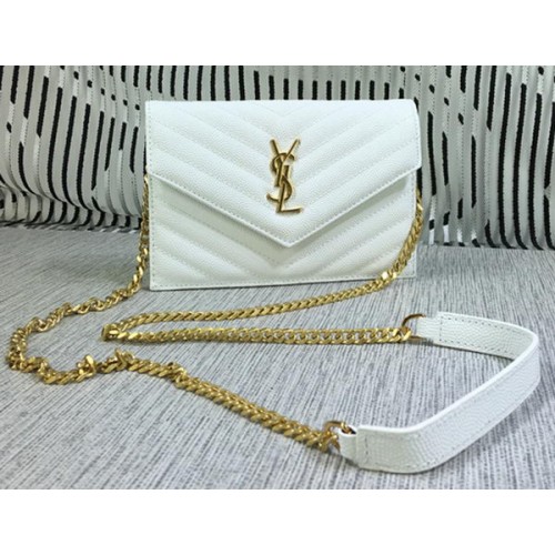 YSL Classic Monogram Flap Bag Cannage Patroon Y377828S Wit