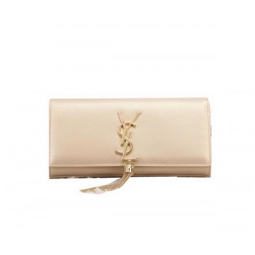 YSL klassieke monogram kwastje lakleren clutch Y8908 goud