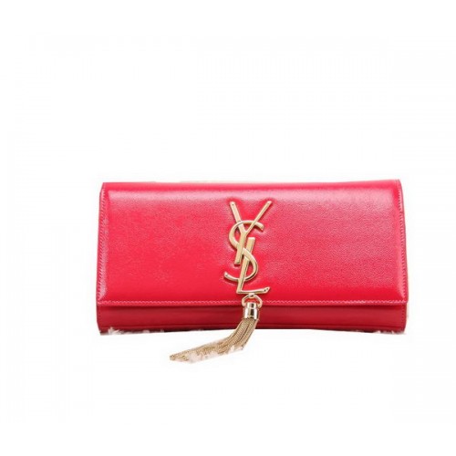 YSL Classic monogram kwastje lakleren clutch Y8908 rood
