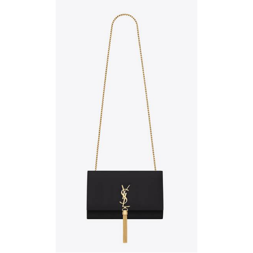 YSL KATE MEDIUM MET KWASTJE IN GLAD LEER 354119C zwart