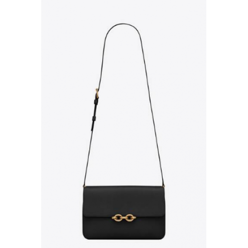 YSL LE MAILLON SATCHEL IN GLAD LEER 6497952 zwart