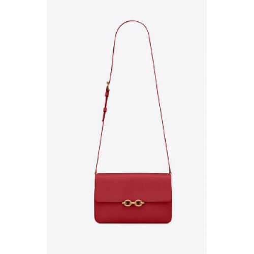 YSL LE MAILLON SATCHEL IN GLAD LEER 6497952 rood