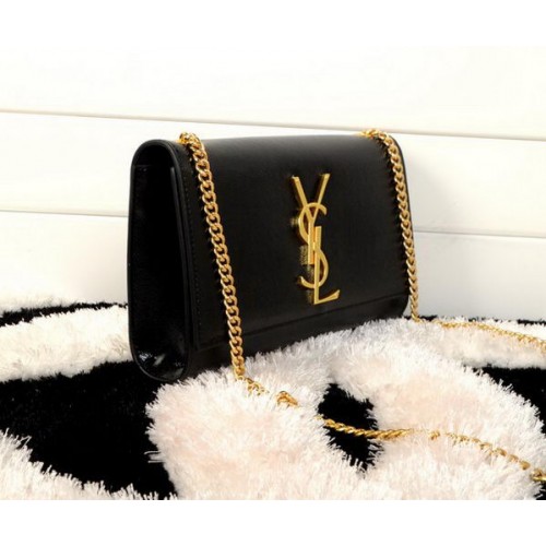 YSL Monogramme Cross-body Schoudertas Cannage Patroon Y311218 Zwart