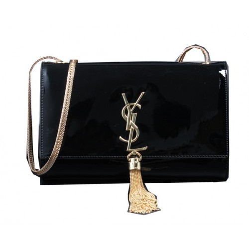 YSL Monogramme Cross-body Schoudertas Lakleer Y311218 Zwart