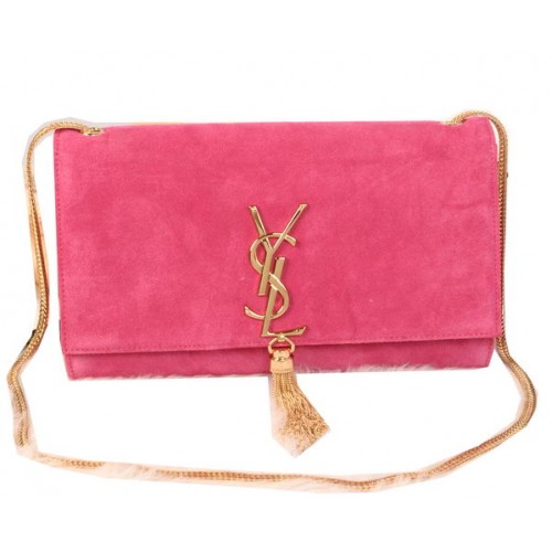 YSL Monogramme Cross-body schoudertas suède leer Y311214 Rosy