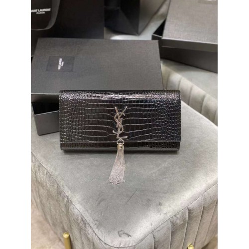 YSL Saint Laurent Medium Kate Bag Y306079 Zwart zilveren hardware