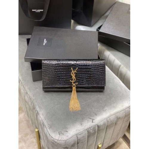 YSL Saint Laurent Medium Kate Bag Y306079 Zwart Gouden hardware