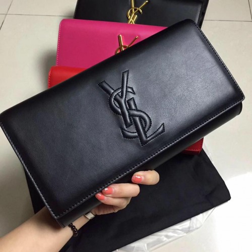 Yves Saint Laurent Belle De Jour kalfsleren clutch Y7145 zwart