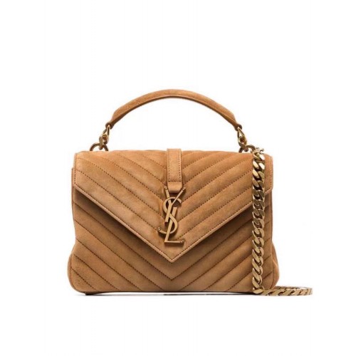 Yves Saint Laurent COLLEGE MEDIUM IN GEWATTEERD SUÈDE 600279 bruin