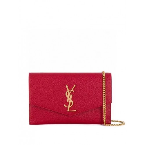 Yves Saint Laurent Kalfsleren schoudertas Y707788 rood