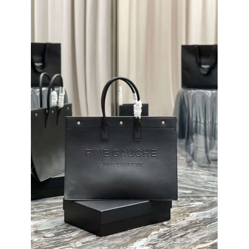 Yves Saint Laurent Kalfsleren boodschappentas Y677481 zwart