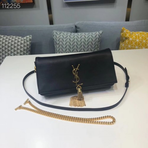Yves Saint Laurent kalfsleren schoudertas 604276 zwart