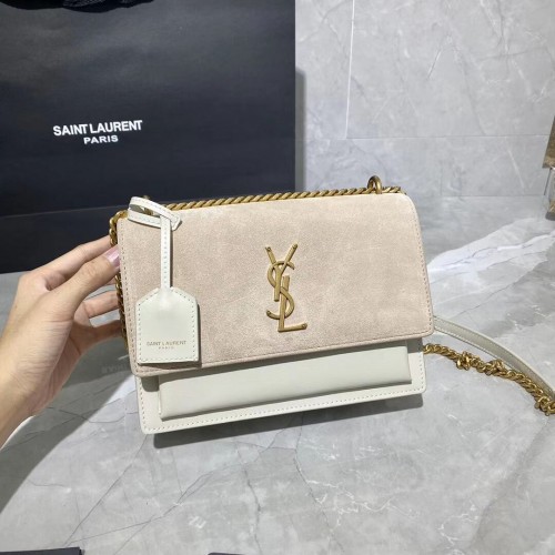 Yves Saint Laurent kalfsleren schoudertas Y422906L wit