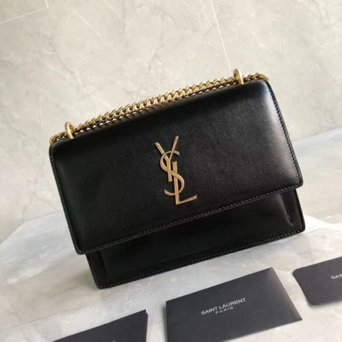 Yves Saint Laurent kalfsleren schoudertas Y542206B zwart