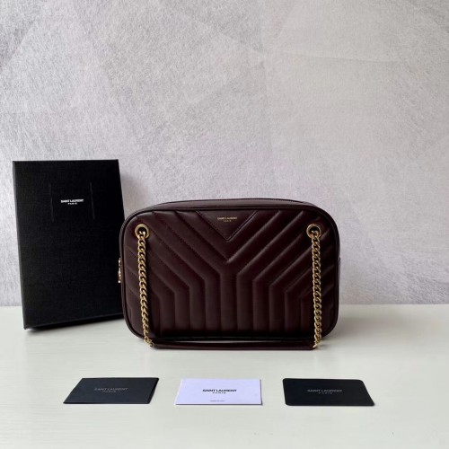 Yves Saint Laurent Kalfsleren schoudertas Y625386 Bourgondië