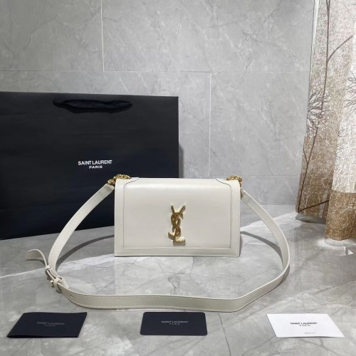 Yves Saint Laurent kalfsleren schoudertas Y635627 wit